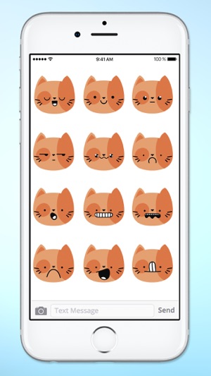 Orange Kitty Cat Face Emojis Sticker Pack(圖3)-速報App