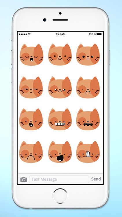 Orange Kitty Cat Face Emojis Sticker Pack