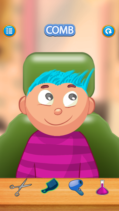 How to cancel & delete Child game / Crazy Hair Salon (blue hair) from iphone & ipad 3