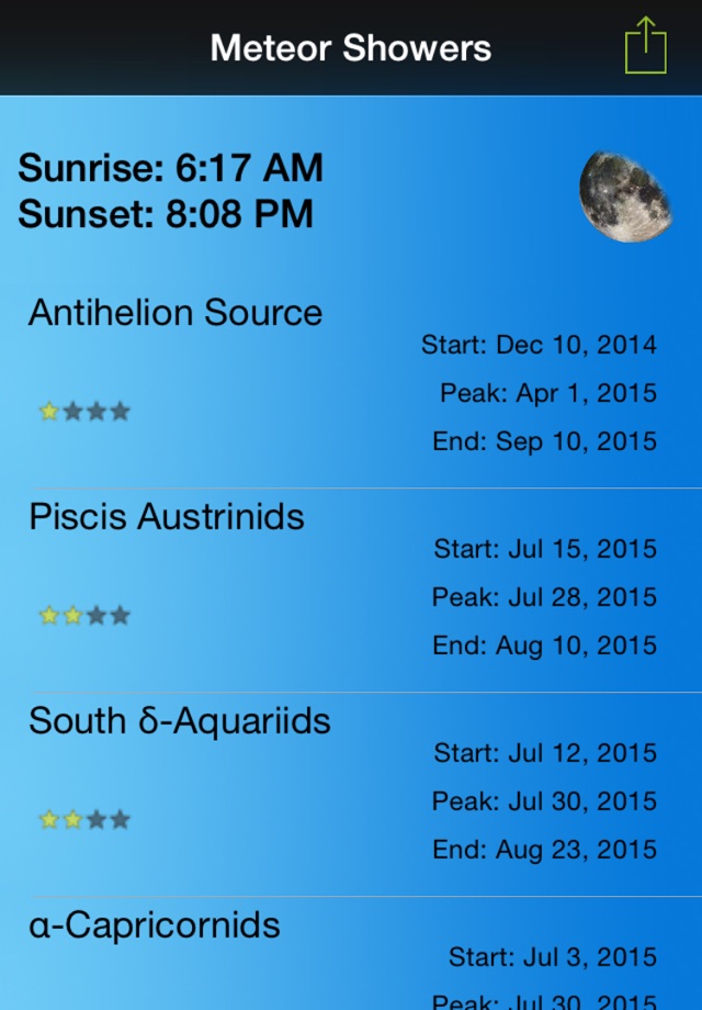 Meteor Shower Calendar - Ad Version screenshot 3