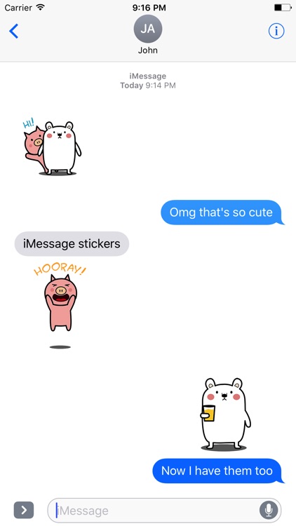 Animated PIg and BEAr Stickers