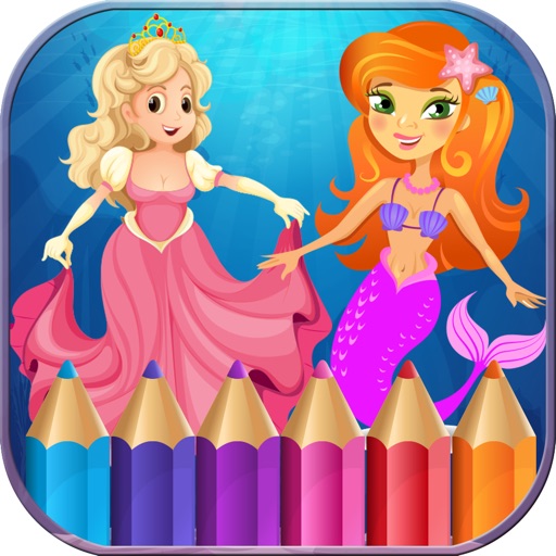 Mermaid Princess Coloring Book Toddler Game