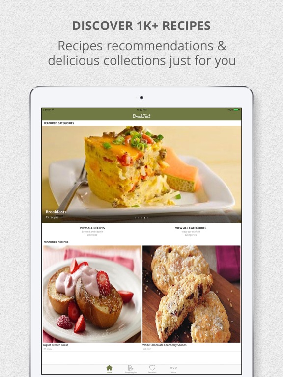 screenshot 1 for healthy breakfast recipes and shopping list