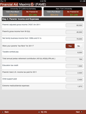 FAME Financial Aid MaximizEr screenshot 3