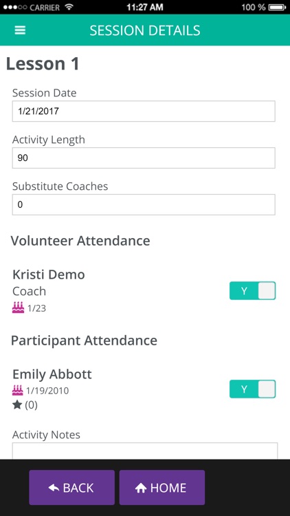 RacePlanner Attendance Tracker