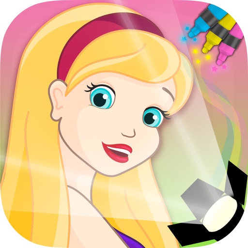 Paint top models – magical coloring pages icon