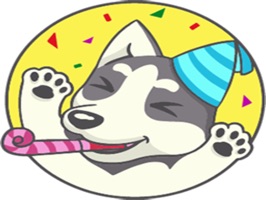 Playful Husky stickers for iMessage