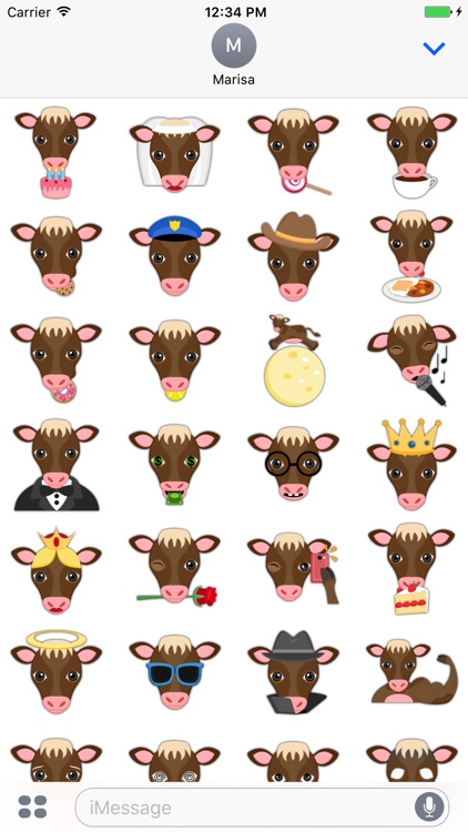 Brown Cow Emoji Stickers for iMessage screenshot-3