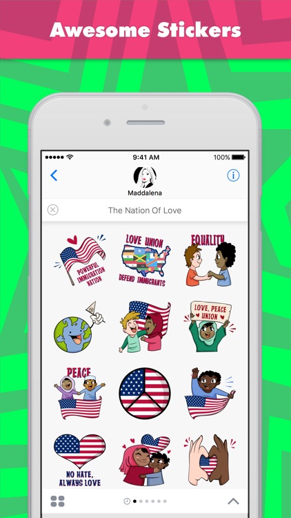 The Nation Of Love stickers by Maddalena