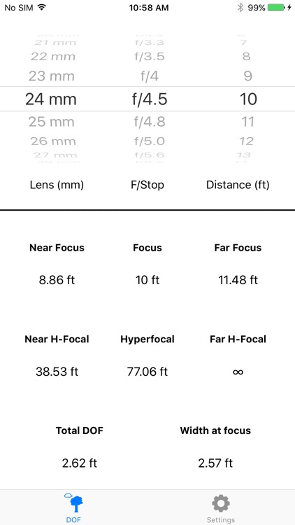 Camera DOF Calculator screenshot-3