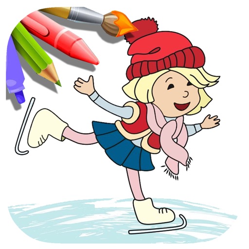 Coloring Book Games Page Ice Skating Edition Icon