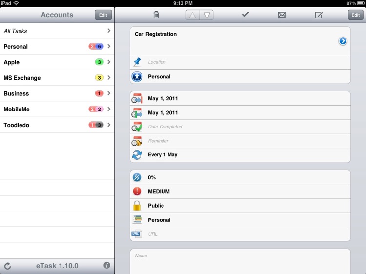 eTask for iPad