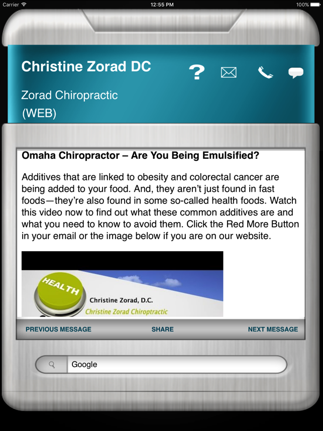 Zorad Chiropractic Wellness Assistant HD