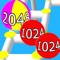 It is a game in which the ball merges numbers in a ladder maze