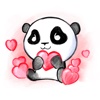 Be My Panda Valentine - Hand drawn love stickers