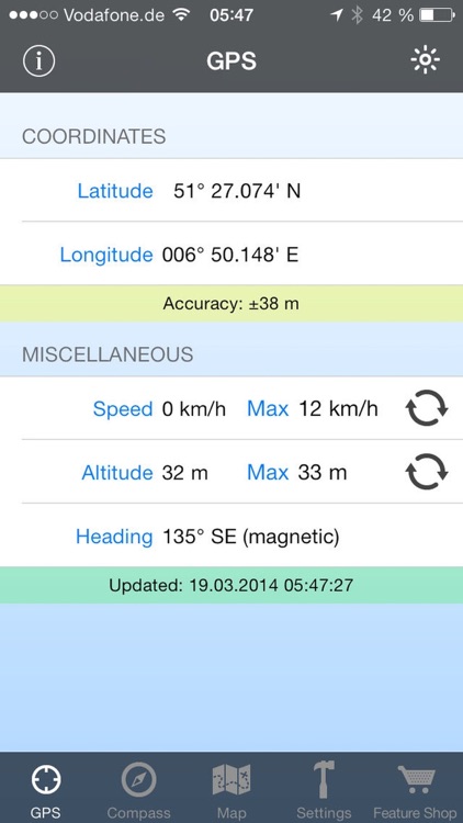 GPS & Maps: Track Coordinates, Compass + Waypoints