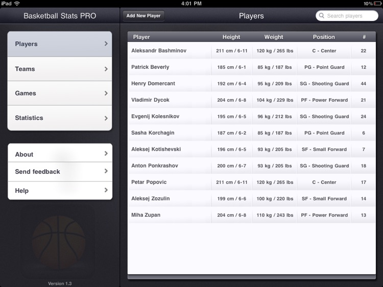 Basketball Stats PRO - Statistics and scorekeeping