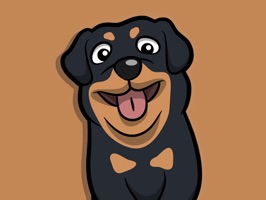 React with cute Rottweiler Dog Stickers and Emojis Pack