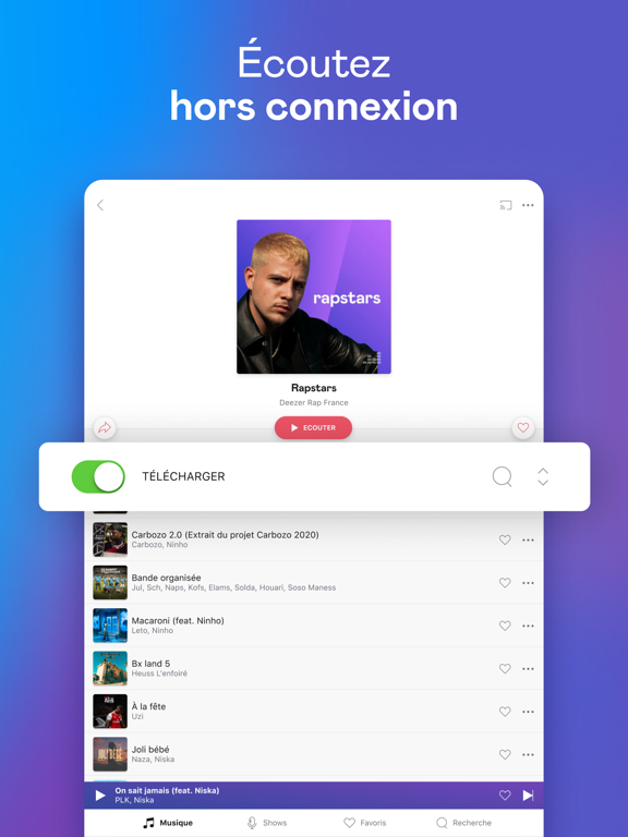 Deezer: Musique & Podcast iPad captures décran