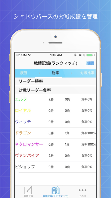 シャドバ戦績 成績 記録アプリ Iphoneアプリ Applion