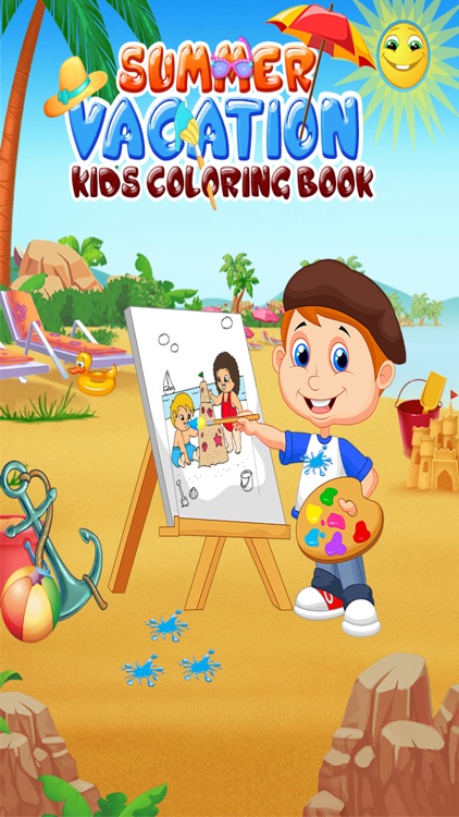 Summer Vacation Kids Coloring Book Pro