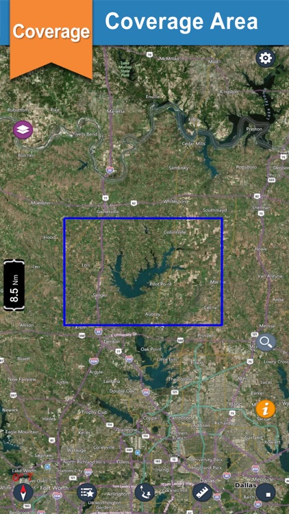 Ray Roberts offline chart for lake and park trails