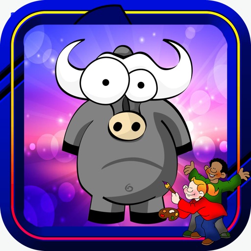 Book Colouring For Cartoon Buffalo Version iOS App