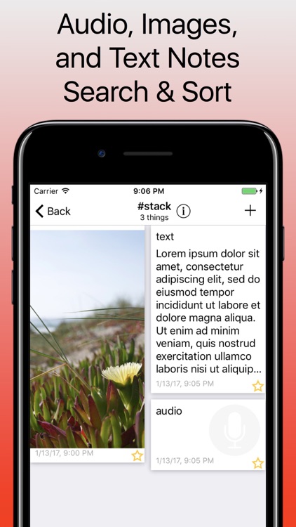 #STACK: organize & secure text, audio & photos