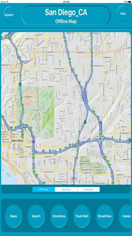 San Diego CA USA City Offline Map Navigation EGATE