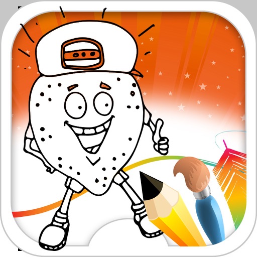 Fruit Coloring Book For Kids Icon