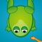 A frog is lost in the lily pad pond