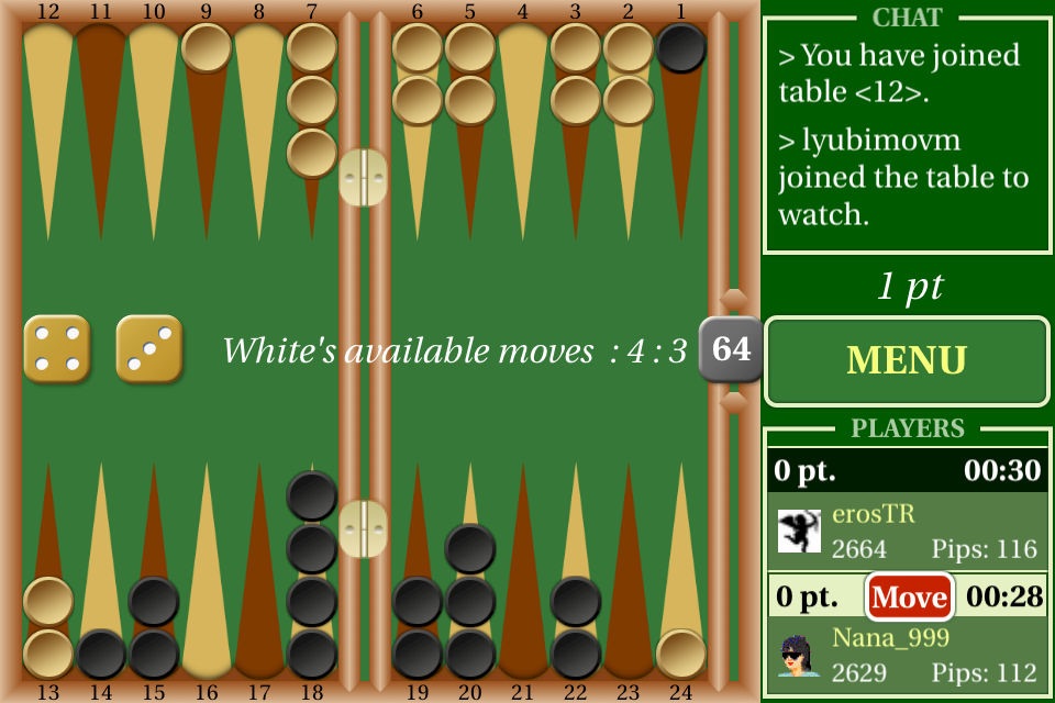 Backgammon Live screenshot 2