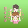 Sweet cutie couple English Stickers