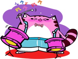 Musician Cat stickers by Ada