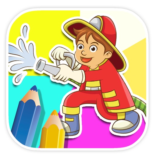 Tiny Fireman Coloring Page Game Kids Version Icon