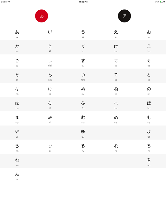 Japanese kana - learning, challenge yourself screenshot 2