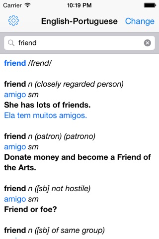 Portuguese–English Dictionary screenshot 2