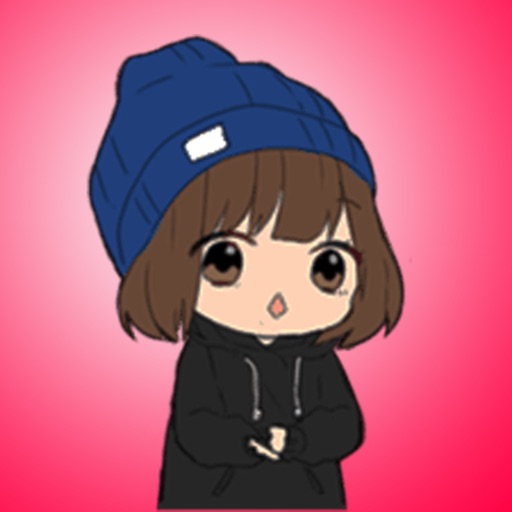 Very Cute Little Girl Stickers Icon
