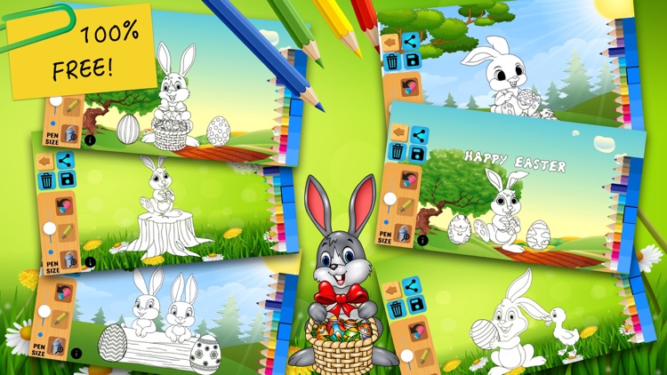 Easter bunny coloring pages for preschool screenshot-4