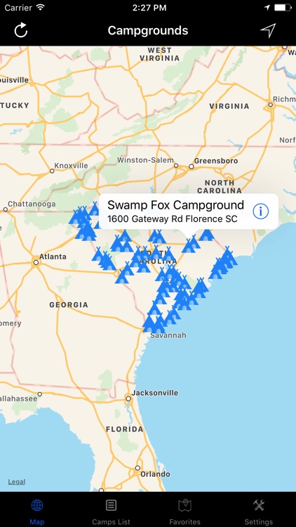 South Carolina – Campgrounds & RV Parks
