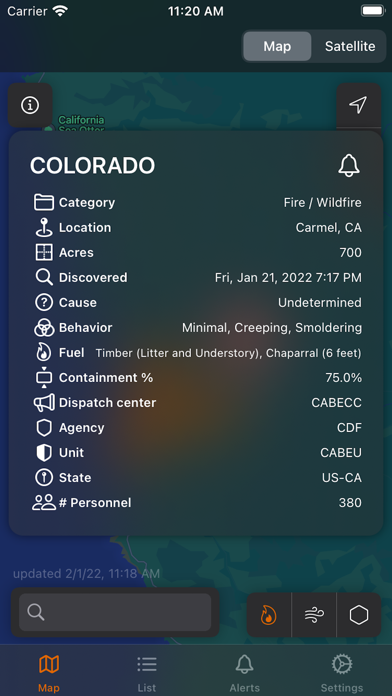 Firespot: Wildfire app Screenshot