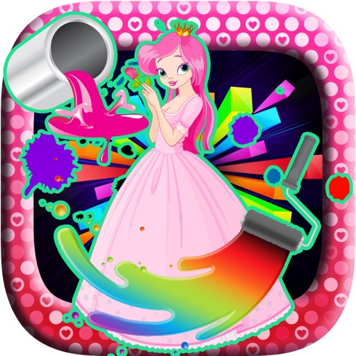 princess kissing : paint games for boys & girls icon