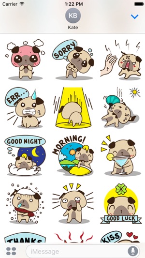 Cute pug puppy for iMessage Sticker(圖3)-速報App