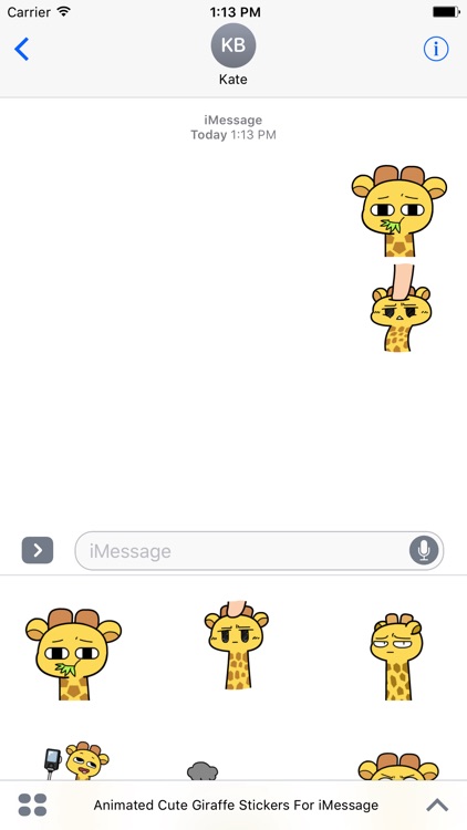 Animated Cute Giraffe Stickers For iMessage