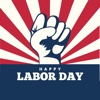Happy Labor Day Badge Stickers by Kappboom