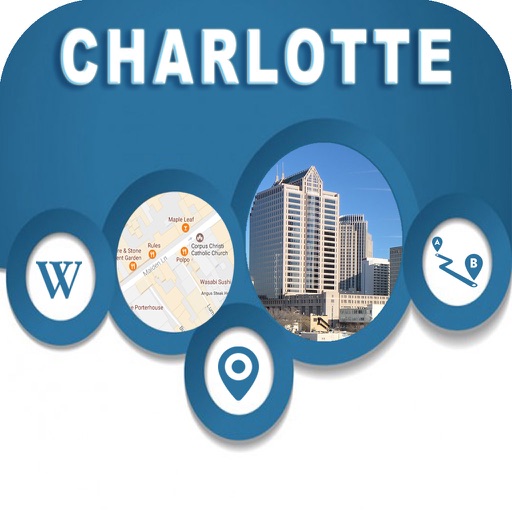 Charlotte NC USA Offline Map Navigation GUIDE iOS App