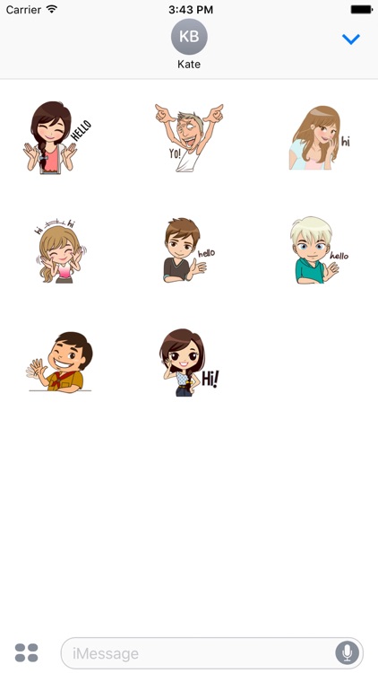 Free Hello Sticker for iMessage