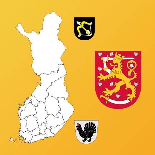 Finland Region Maps, Capitals, COA icon