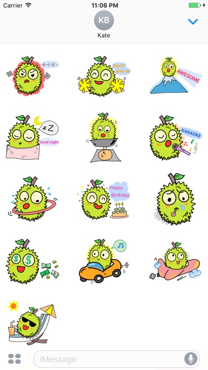 Abner The Little Cute Durian Stickers