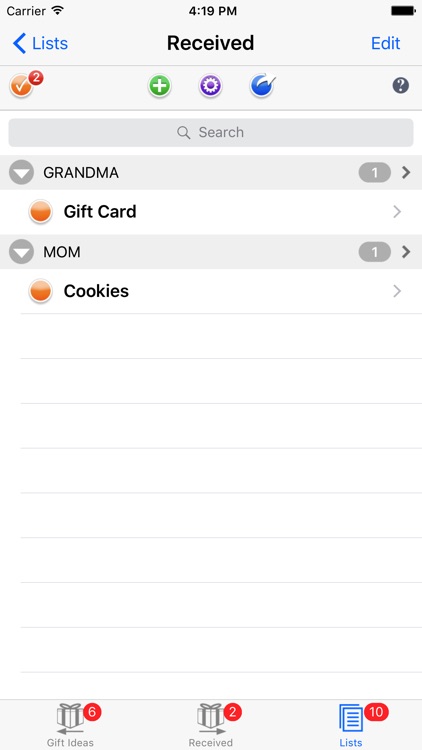 Gift List Budget Shopper